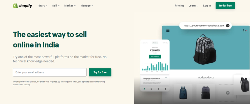 Sign-up for a Shopify account